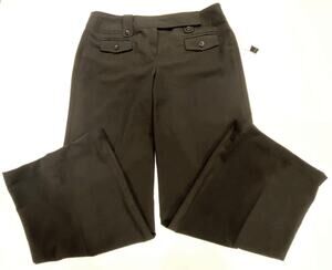 Sharagano Studio Women's Black Wide Leg Flap Pockets Dress Pants Size 10